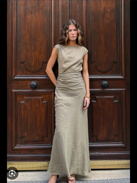 Faithfull the Brand Dresses & Skirts - Faithfull the Brand Olive-Green Strapless Maxi Dress